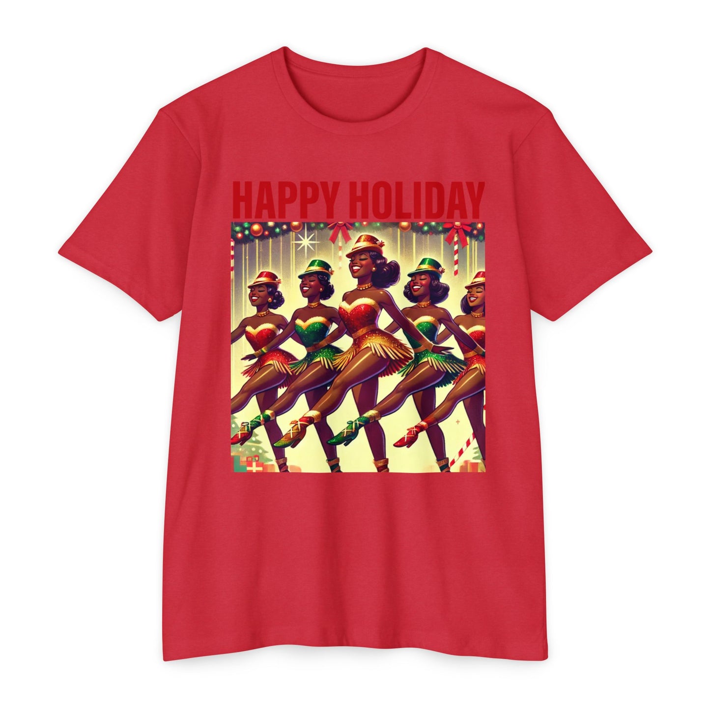 Vintage Holiday Dance Graphic T-Shirt - Happy Holidays Celebration Tee