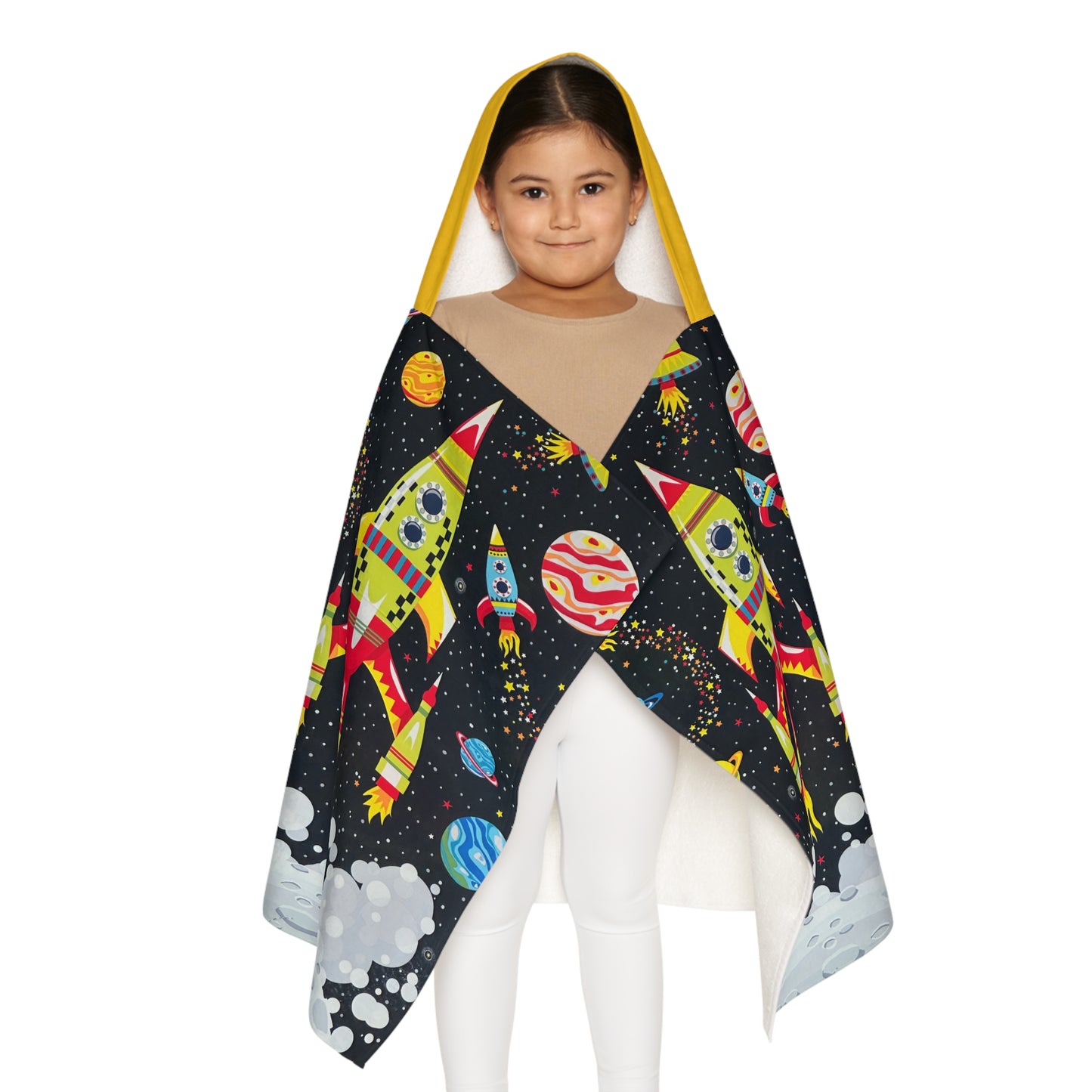 Rocket Adventure Youth Hooded Towel - Fun Space Theme for Summer Fun