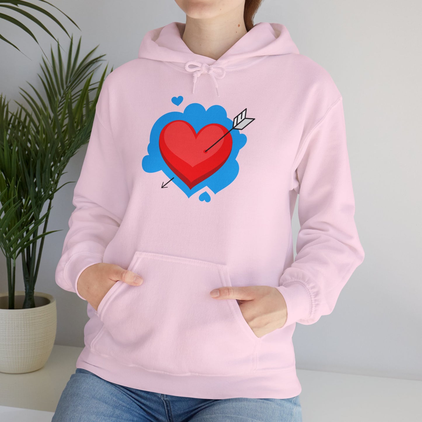 Love Arrow Unisex Hooded Sweatshirt - Cozy Valentine's Day Gift