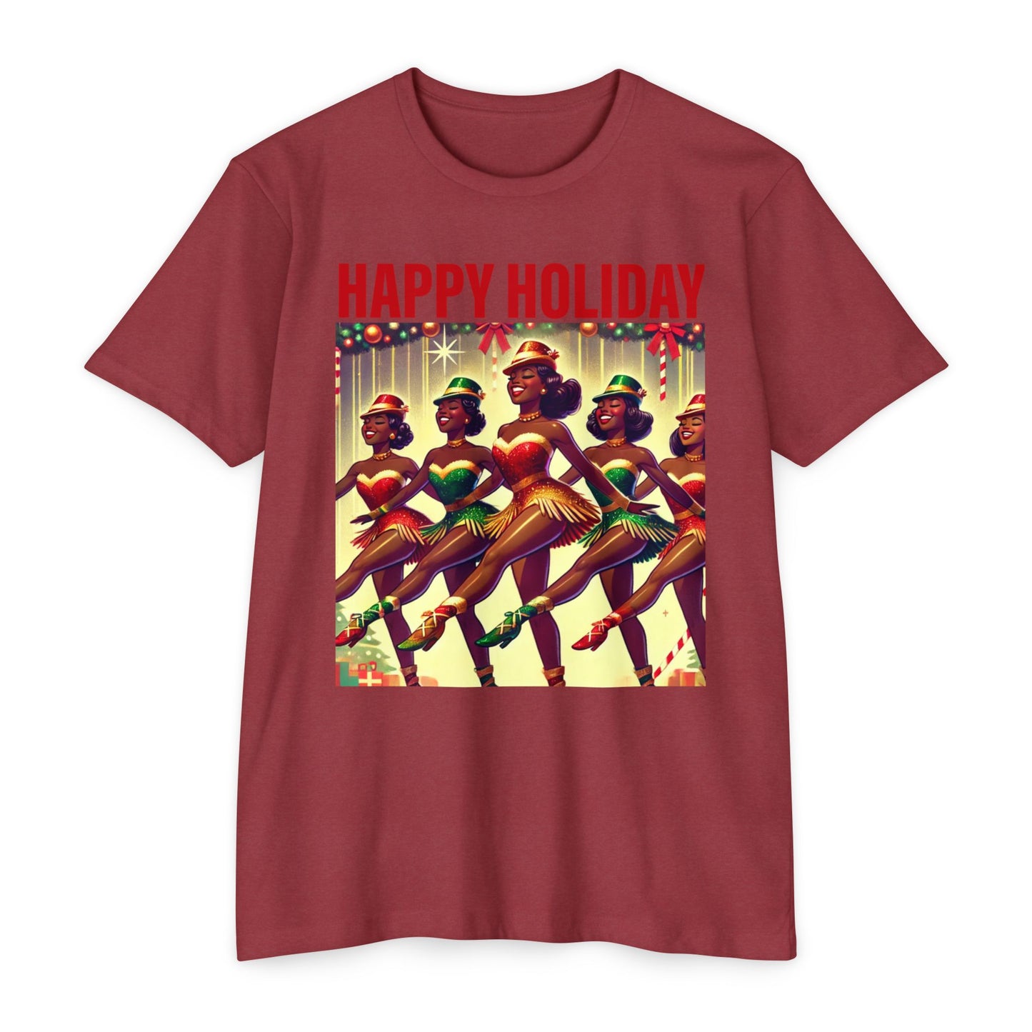 Vintage Holiday Dance Graphic T-Shirt - Happy Holidays Celebration Tee