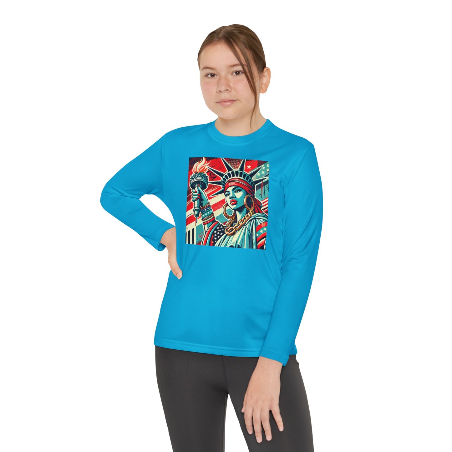 Youth Long Sleeve Tee - Statue of Liberty Graphic - Adventure Ready Apparel