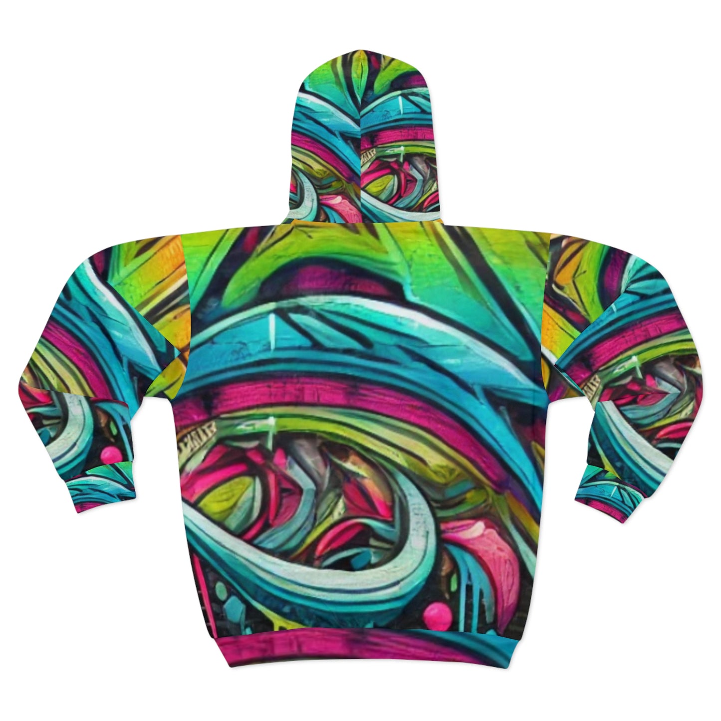 Vibrant Graffiti Unisex Zip Hoodie for Art Lovers