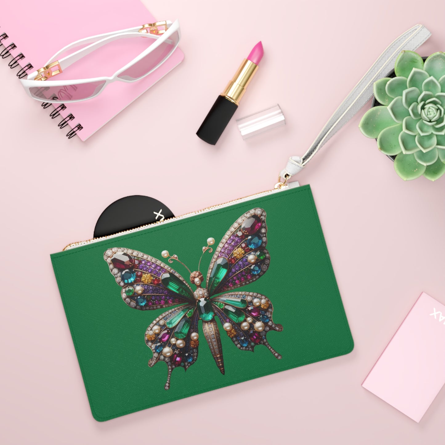 Elegant Butterfly Clutch Bag - Stylish Green Accessory for Celebrations