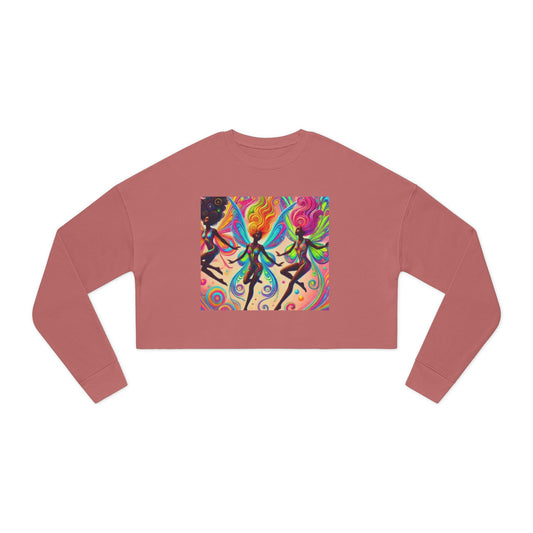 Colorful Fairy Women’s Cropped Sweatshirt - Trendy & Stylish for Everyday Wear