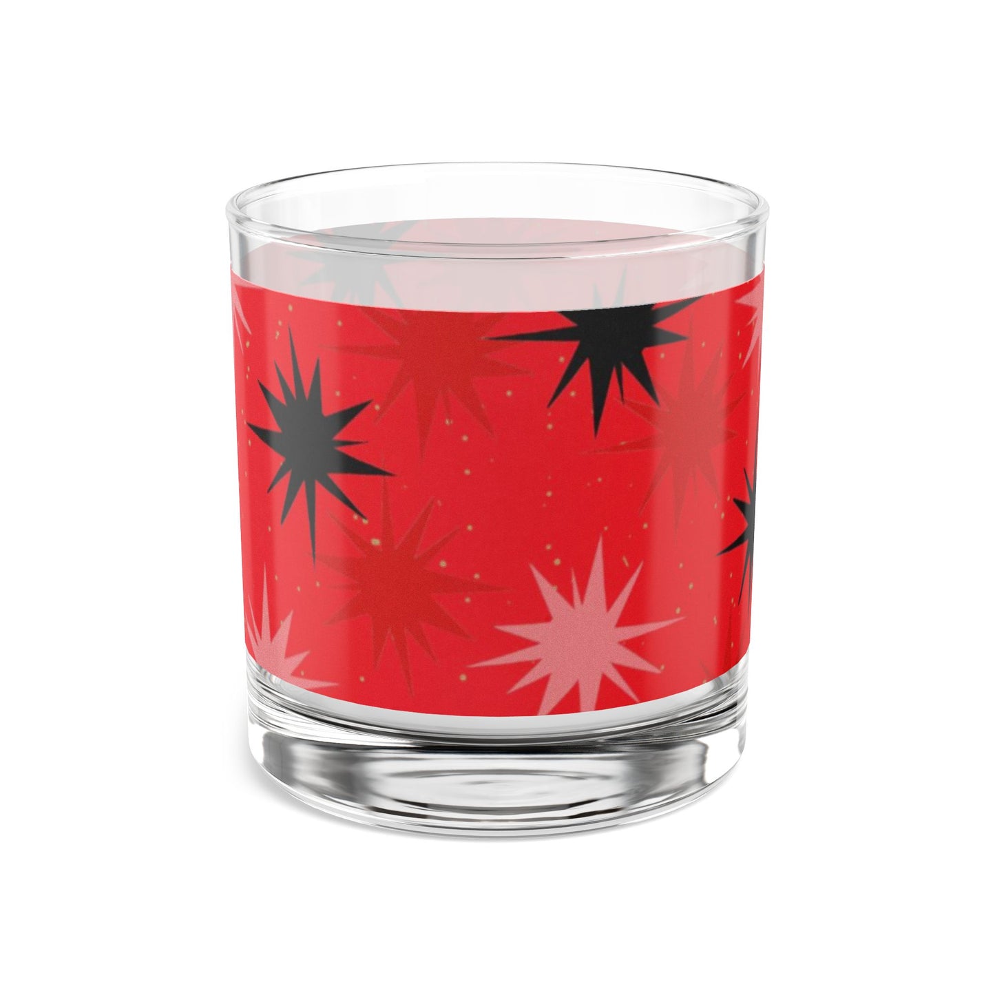 Retro Starburst Rocks Glass - 10oz - Fun Cocktail or Whiskey Glass for Entertaining