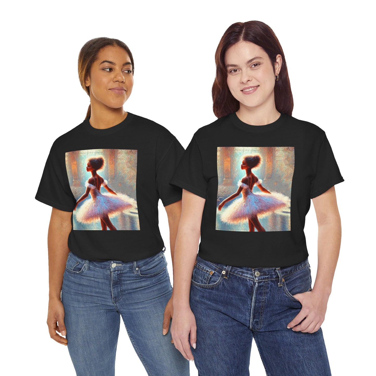 Elegant Ballerina Unisex Heavy Cotton Tee - Artistic Dance T-Shirt for Ballet Lovers