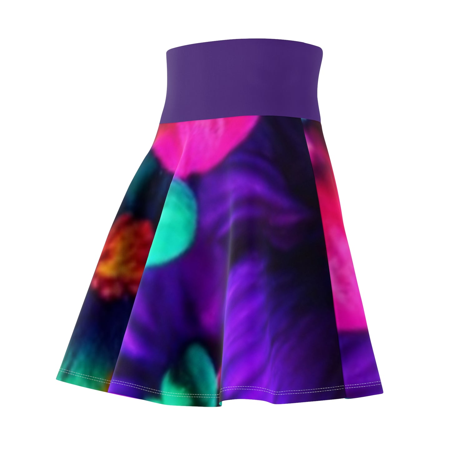 Vibrant Women's Skater Skirt - Colorful Floral Print for Summer Fun