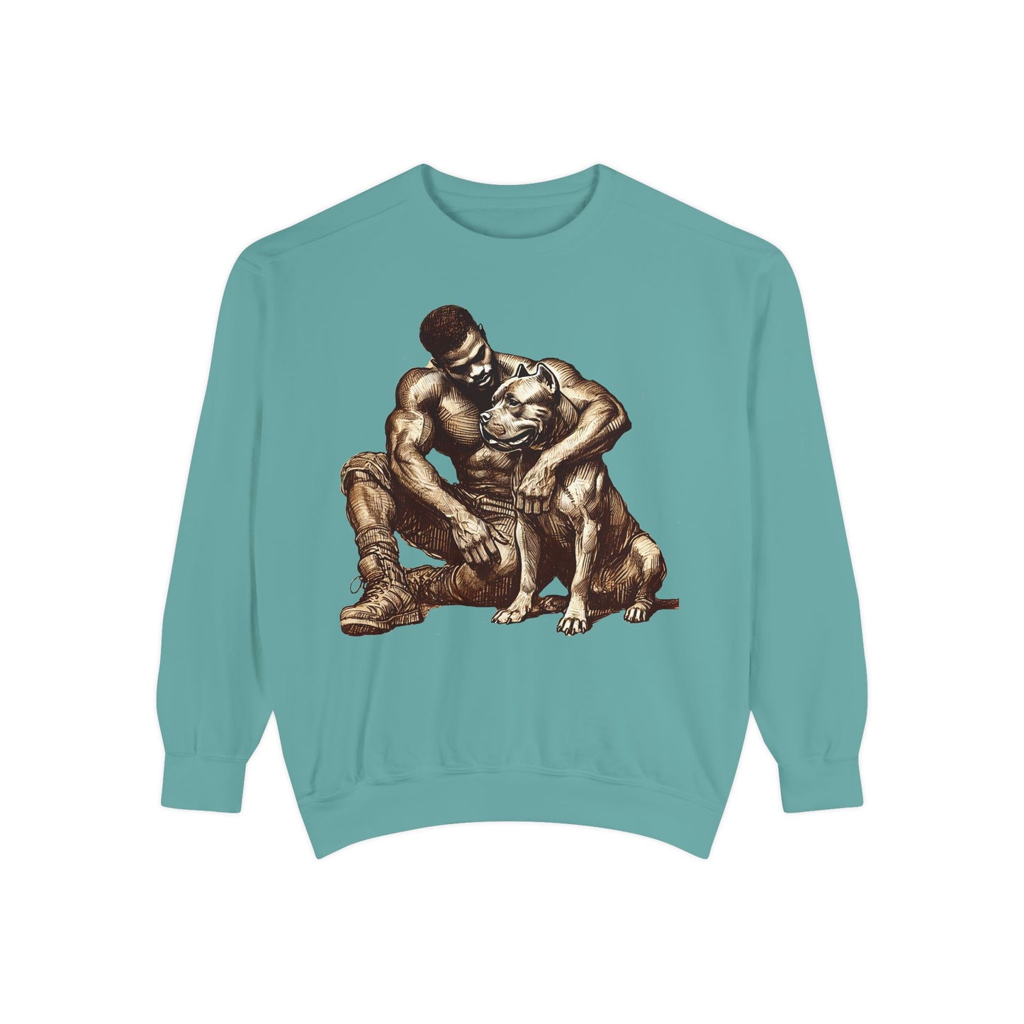 Embrace Sweatshirt - Comfortable Unisex Style Featuring Man and Dog Design
