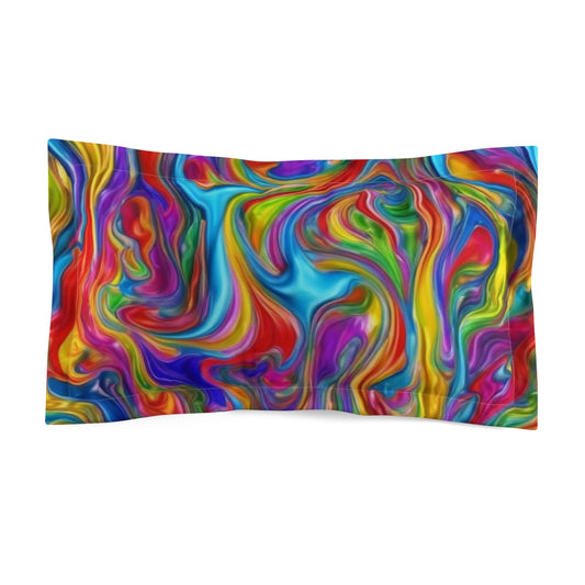 Vibrant Swirl Microfiber Pillow Sham for Colorful Interiors