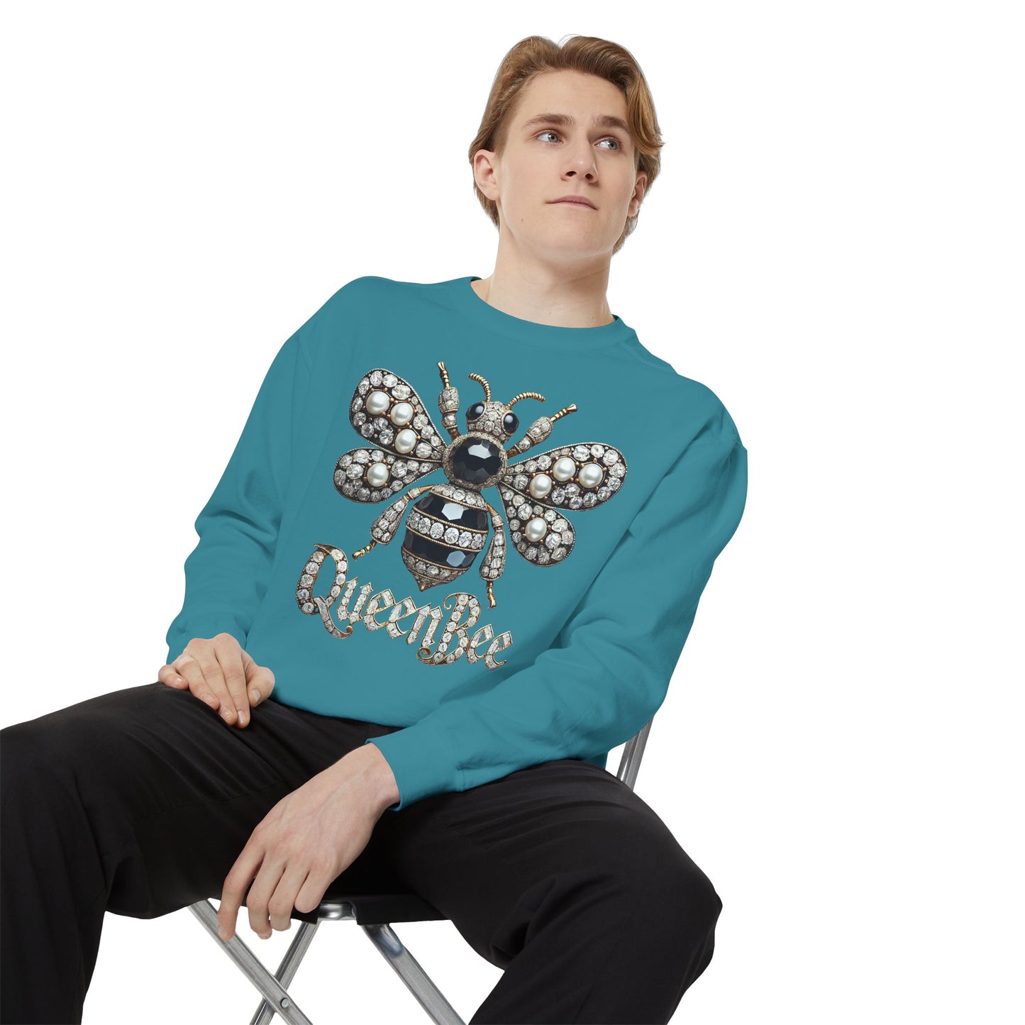 Artistic Garment-Dyed Unisex Sweatshirt - Abstract Ocean Design