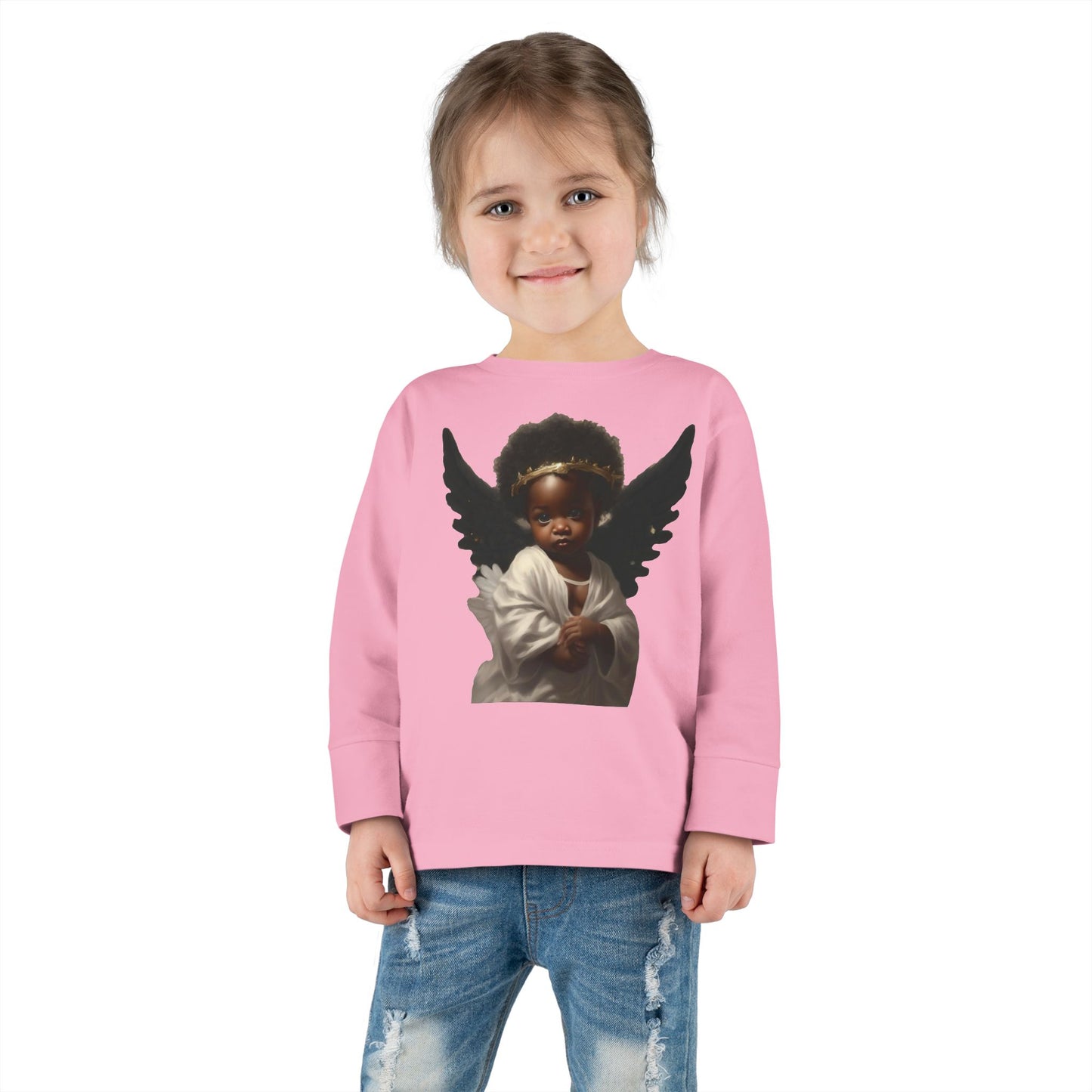 Angel Wings Toddler Long Sleeve Tee - Adorable Kids Graphic Shirt