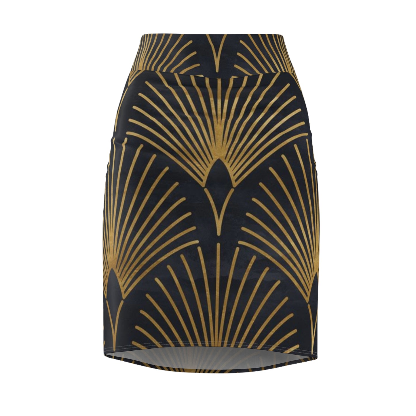 Gold Art Deco Women's Pencil Skirt - Elegant Fashion for Special Occasions