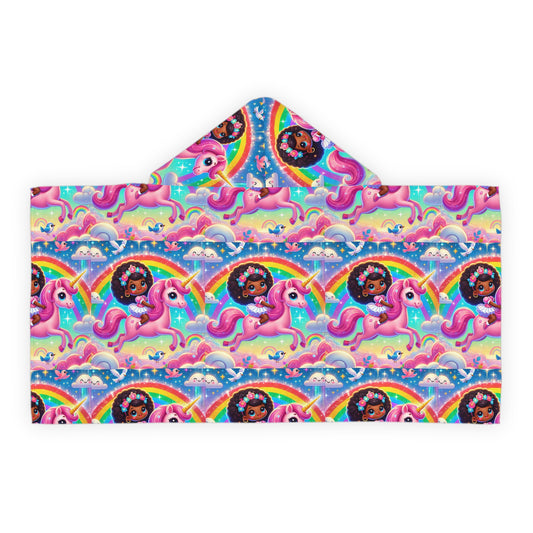 Kids Unicorn Hooded Towel - Colorful Rainbow Design for Fun Bath Time