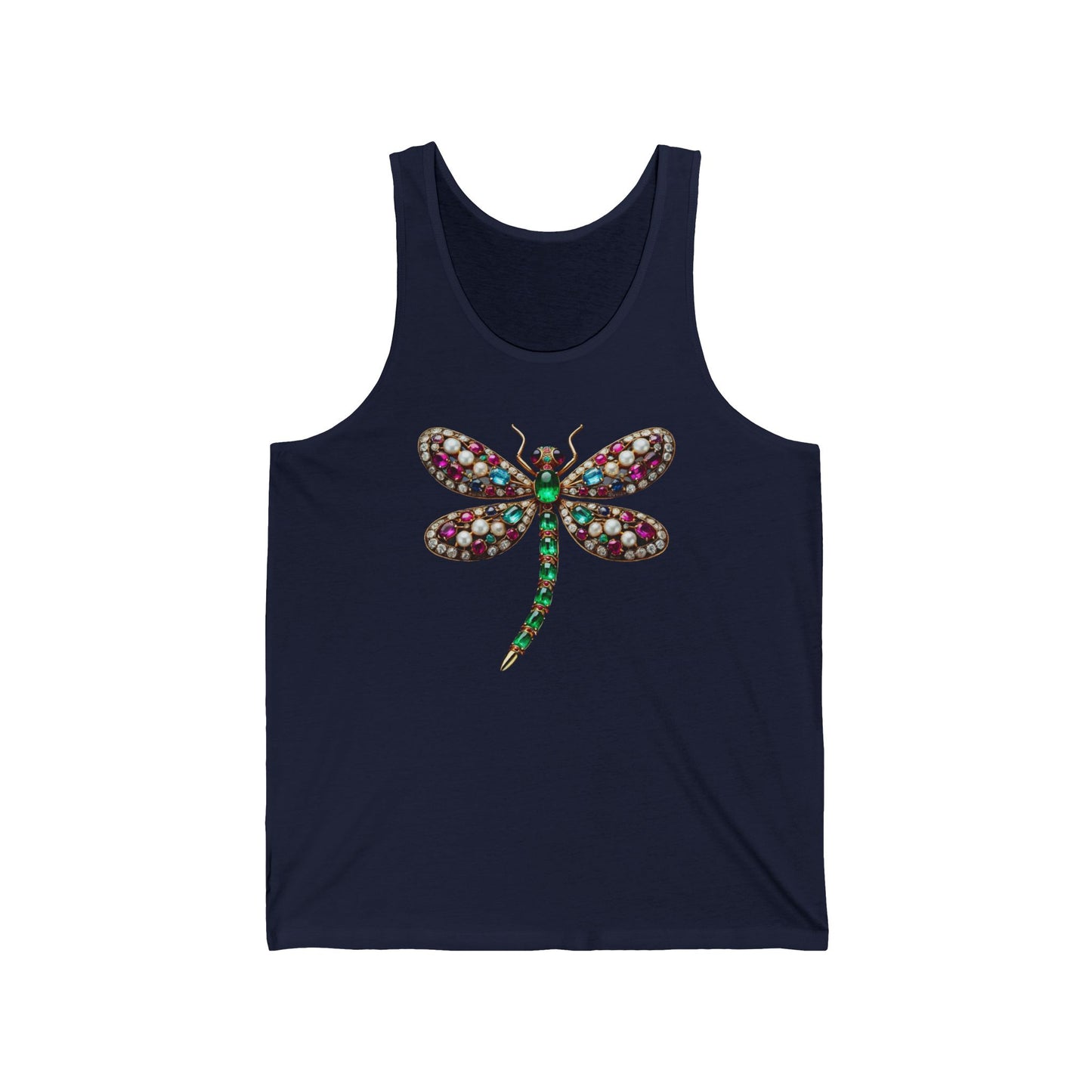 Dragonfly Jewel Unisex Jersey Tank - Colorful Gemstone Design