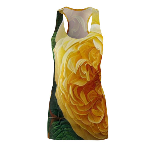 Yellow Rose Floral Racerback Dress for Women - Perfect for Spring & Summer Celebrations