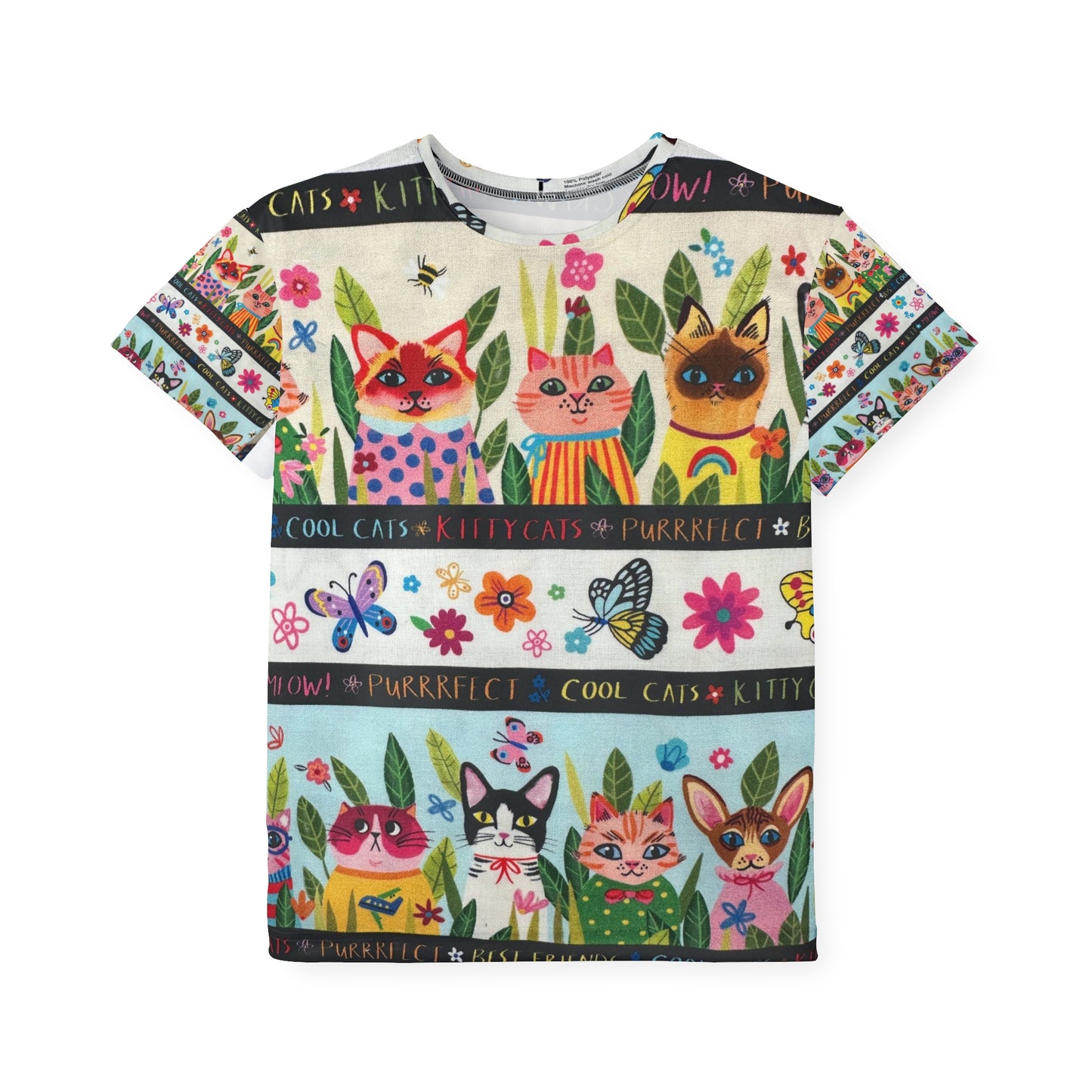 Colorful Cat-Themed Kids Sports Jersey - Perfect for Playtime and Celebrations