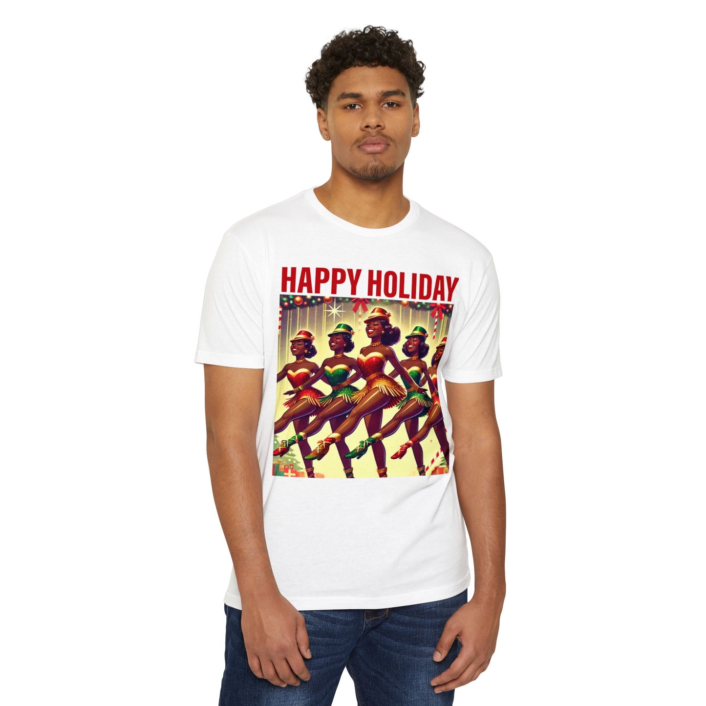 Vintage Holiday Dance Graphic T-Shirt - Happy Holidays Celebration Tee