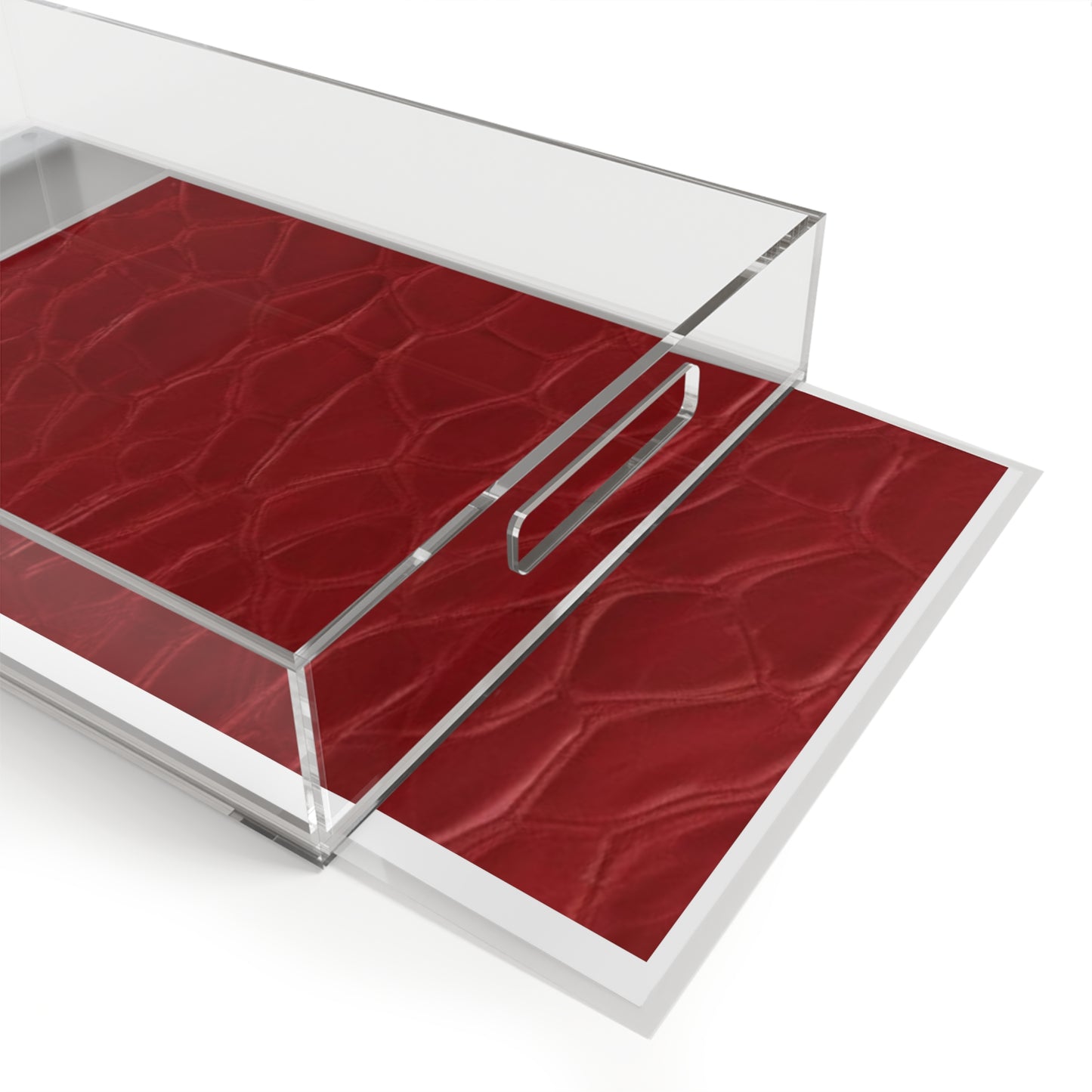 Elegant Red Acrylic Serving Tray - Modern Home Decor