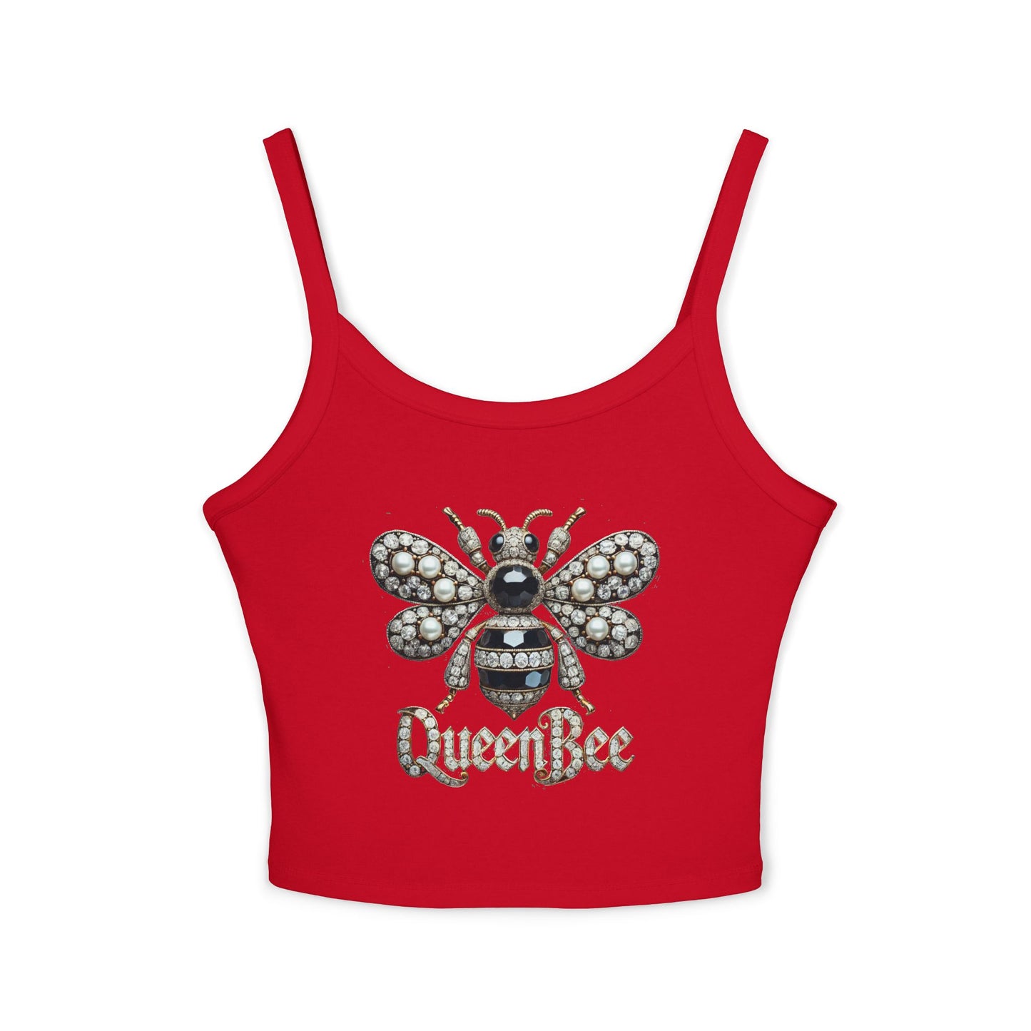 Queen Bee Sparkle Women's Spaghetti Strap Tank Top