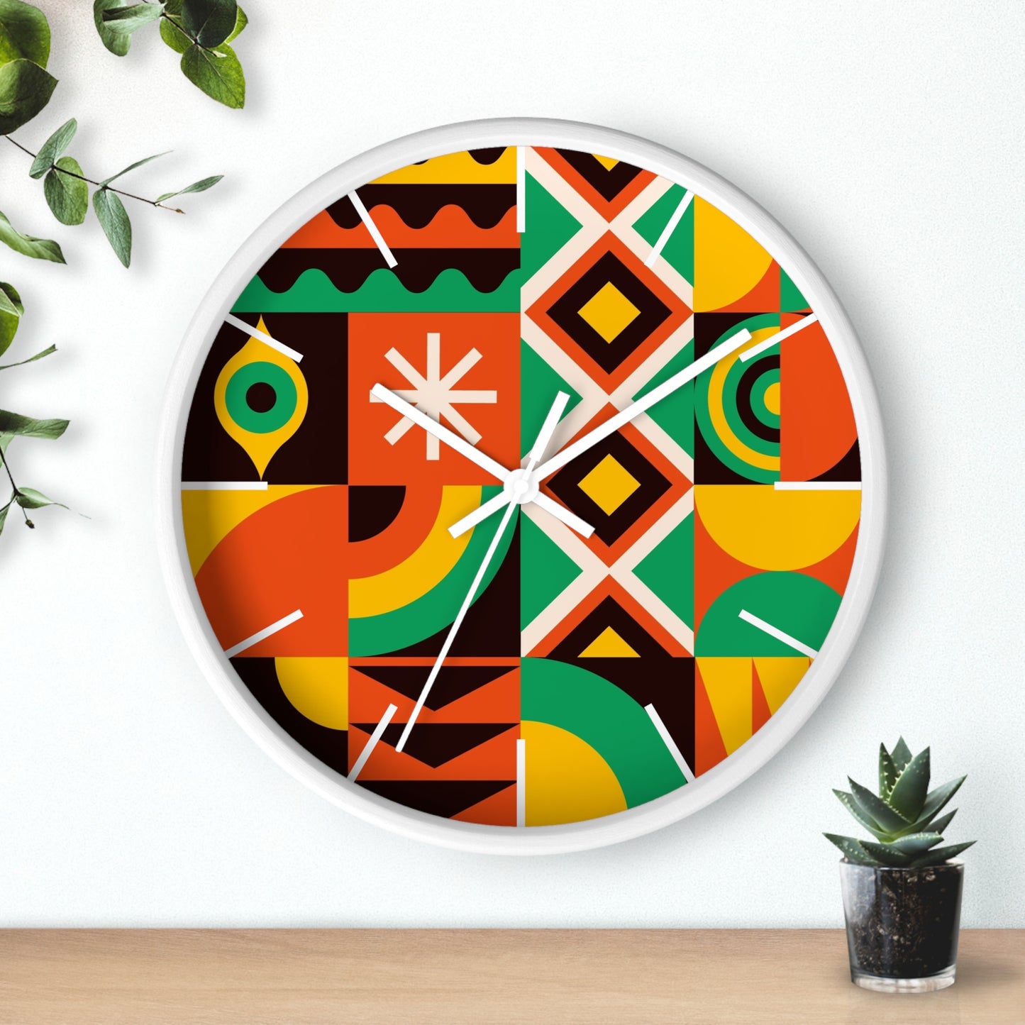 Vibrant Geometric Wall Clock - Colorful Modern Home Decor