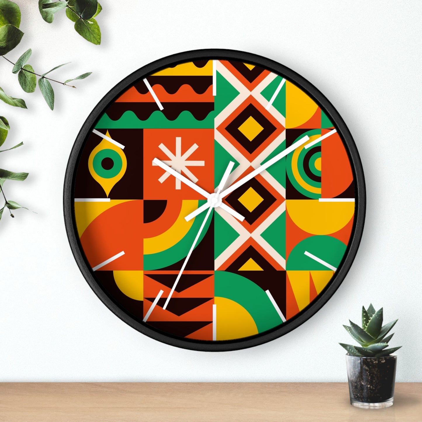 Vibrant Geometric Wall Clock - Colorful Modern Home Decor