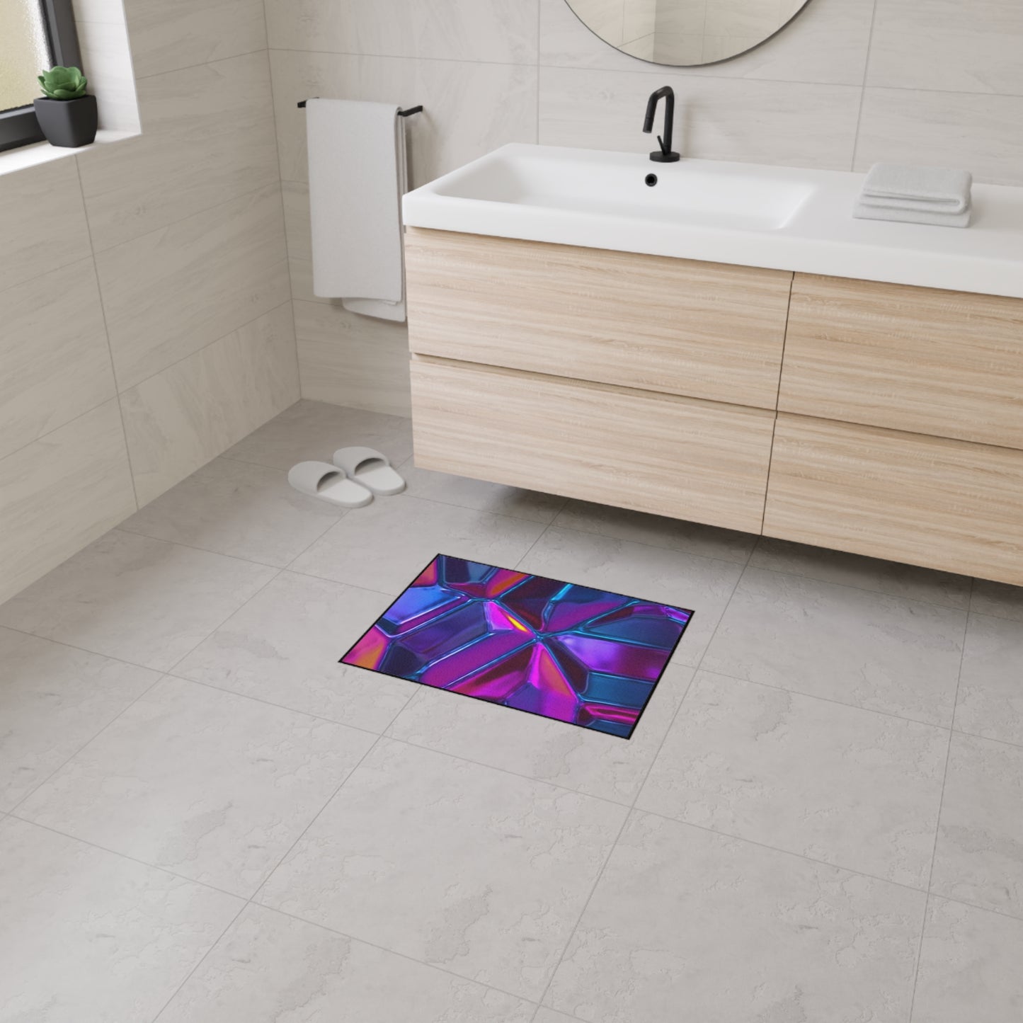Vibrant Heavy Duty Floor Mat - Colorful Abstract Design for Home or Office