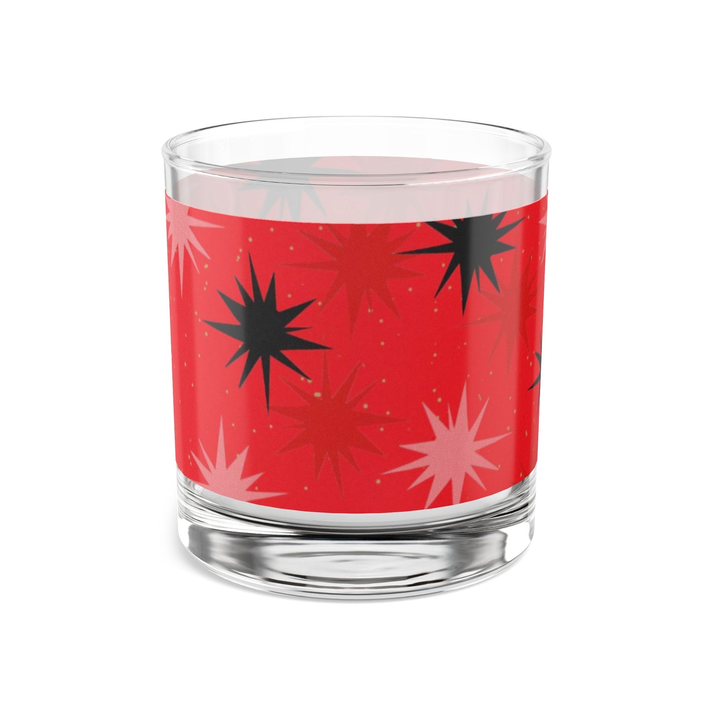 Retro Starburst Rocks Glass - 10oz - Fun Cocktail or Whiskey Glass for Entertaining