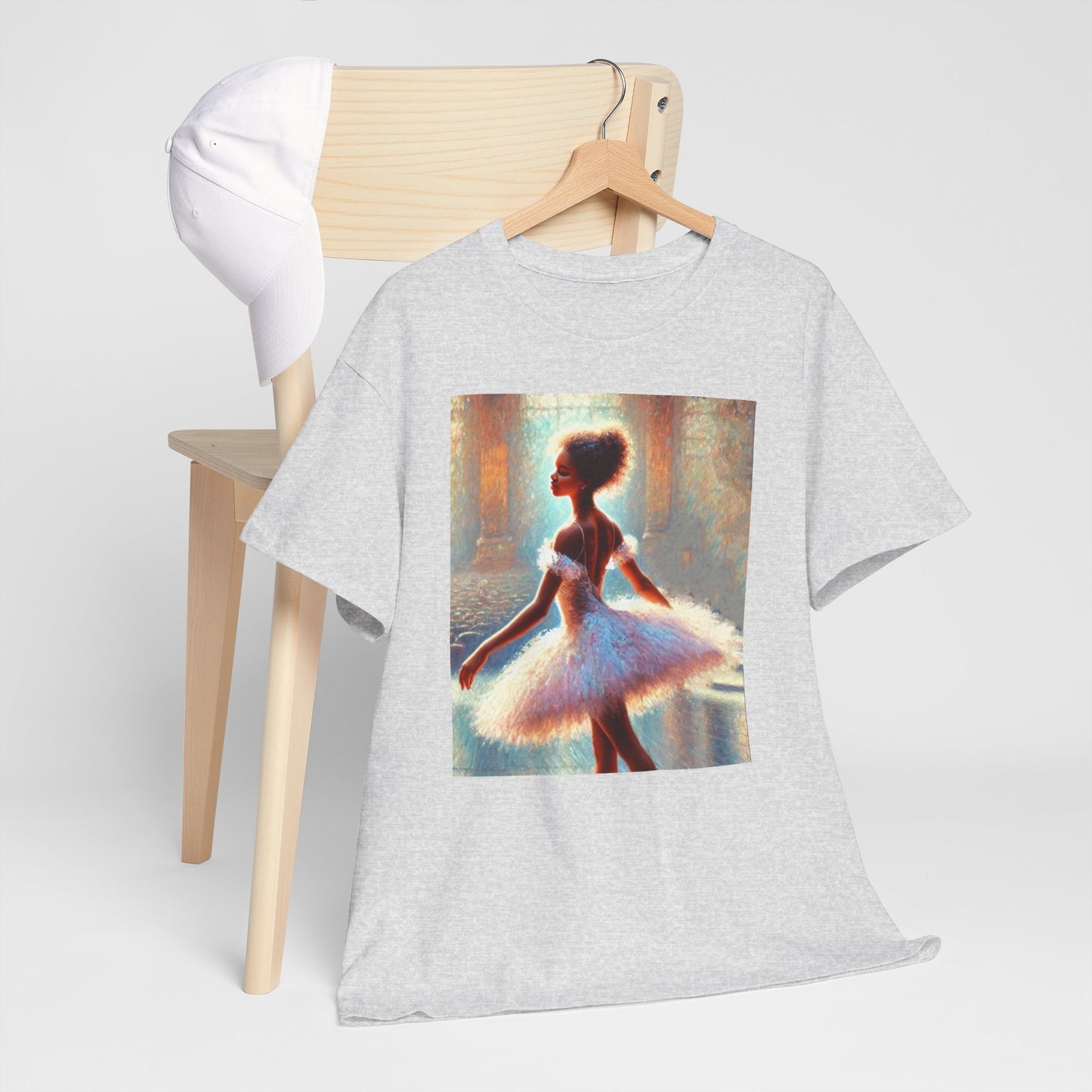 Elegant Ballerina Unisex Heavy Cotton Tee - Artistic Dance T-Shirt for Ballet Lovers