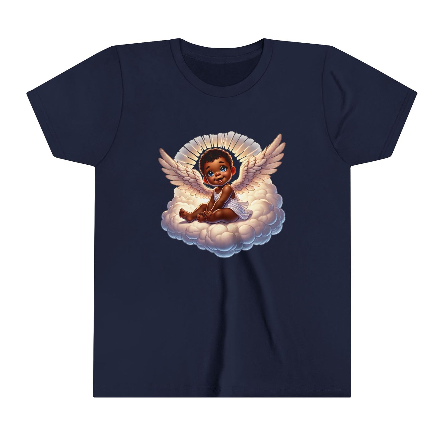 Angel Baby Youth Short Sleeve Tee - Adorable Cloud Design for Kids