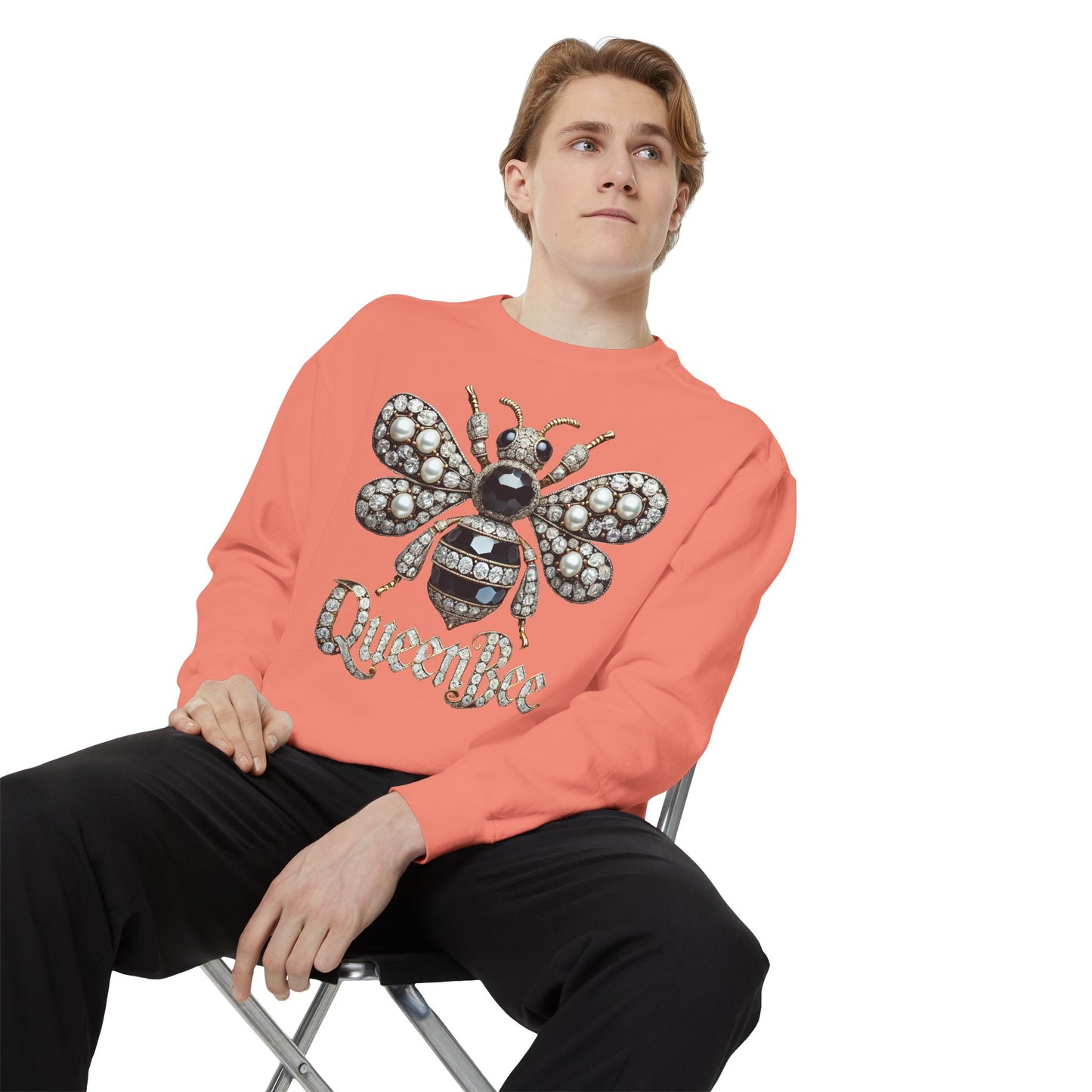 Artistic Garment-Dyed Unisex Sweatshirt - Abstract Ocean Design