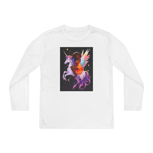 Magical Unicorn Youth Long Sleeve Tee - Vibrant Fantasy Design for Kids