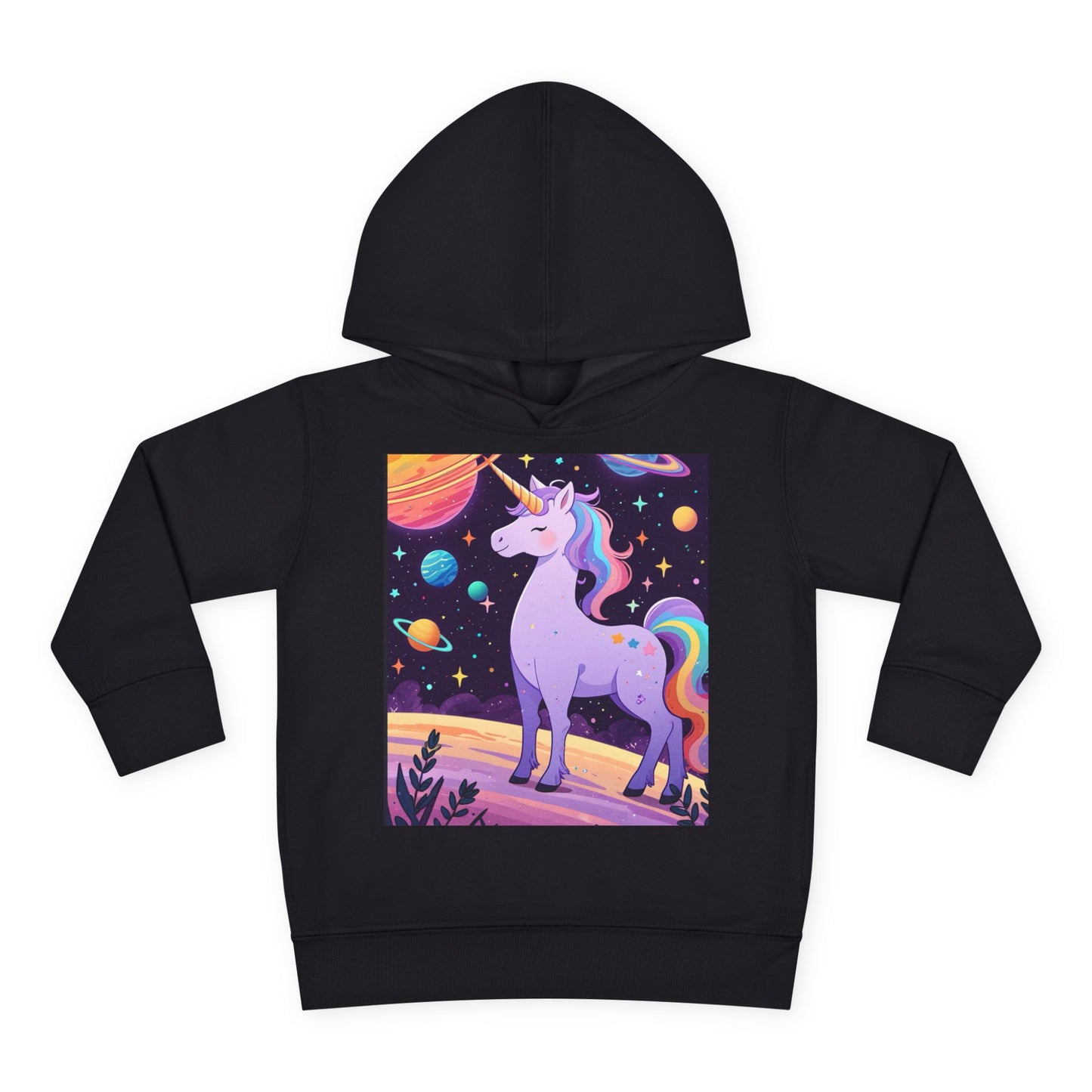 Magical Unicorn Toddler Fleece Hoodie - Cozy Space-Themed Pullover for Kids