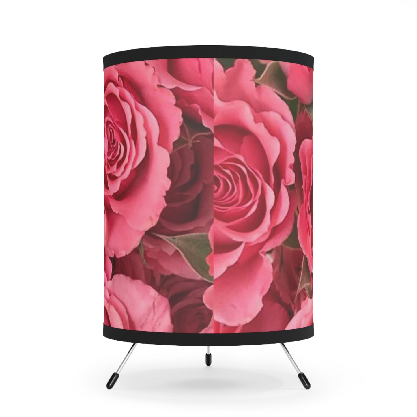 Rose Print Tripod Lamp - Elegant Floral Design for Home Decor