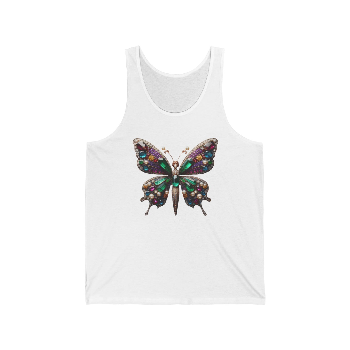 Colorful Butterfly Unisex Jersey Tank - Vibrant Summer Apparel