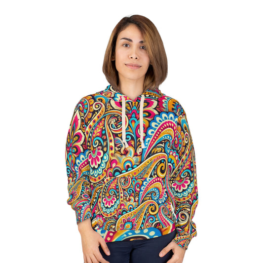 Vibrant Boho Pattern Unisex Pullover Hoodie - Cozy & Colorful Streetwear