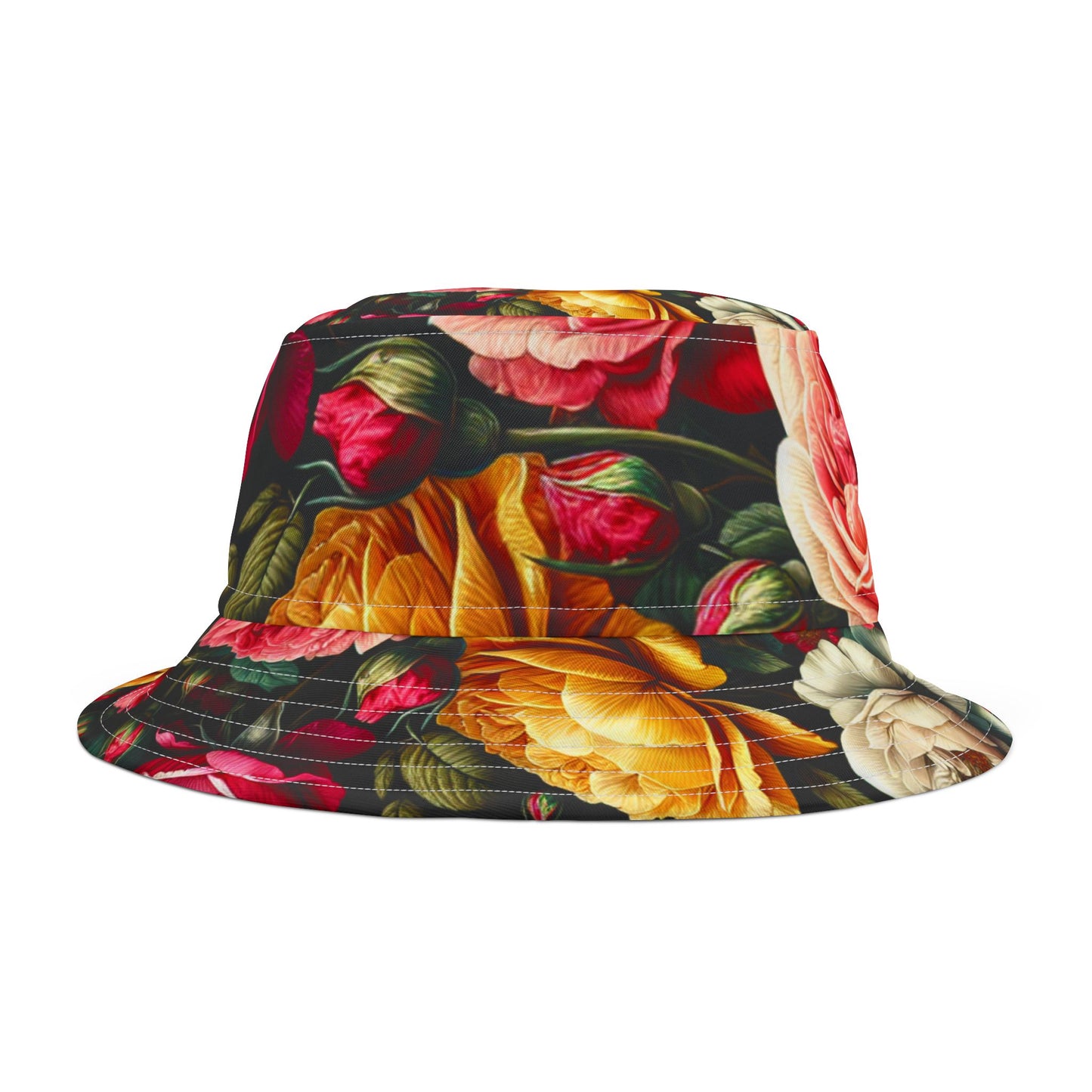 Floral Bucket Hat - Vintage Garden Pattern for Summer Fashion