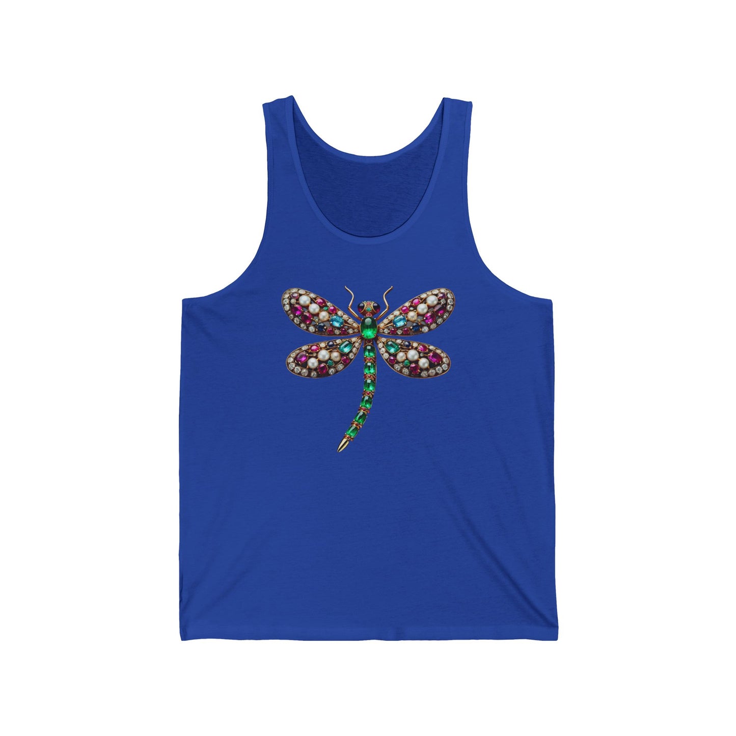 Dragonfly Jewel Unisex Jersey Tank - Colorful Gemstone Design