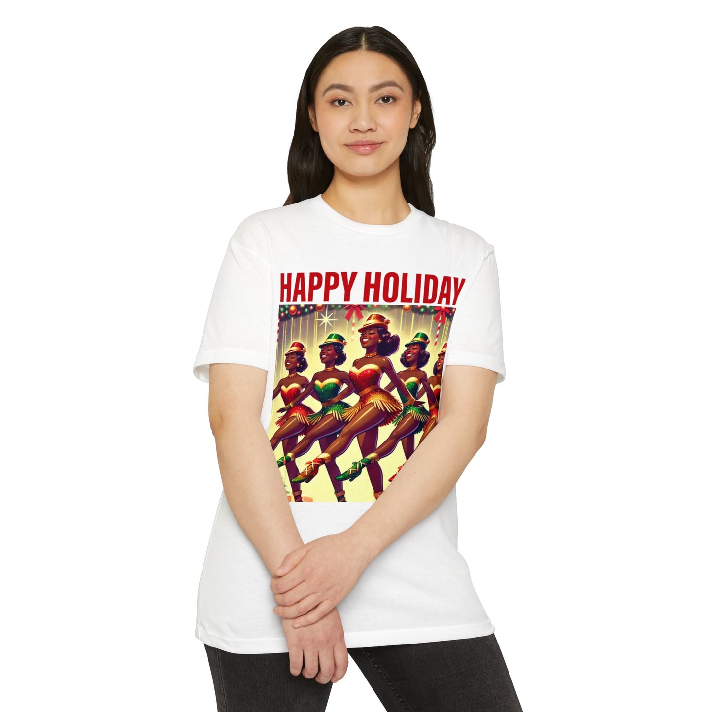 Vintage Holiday Dance Graphic T-Shirt - Happy Holidays Celebration Tee