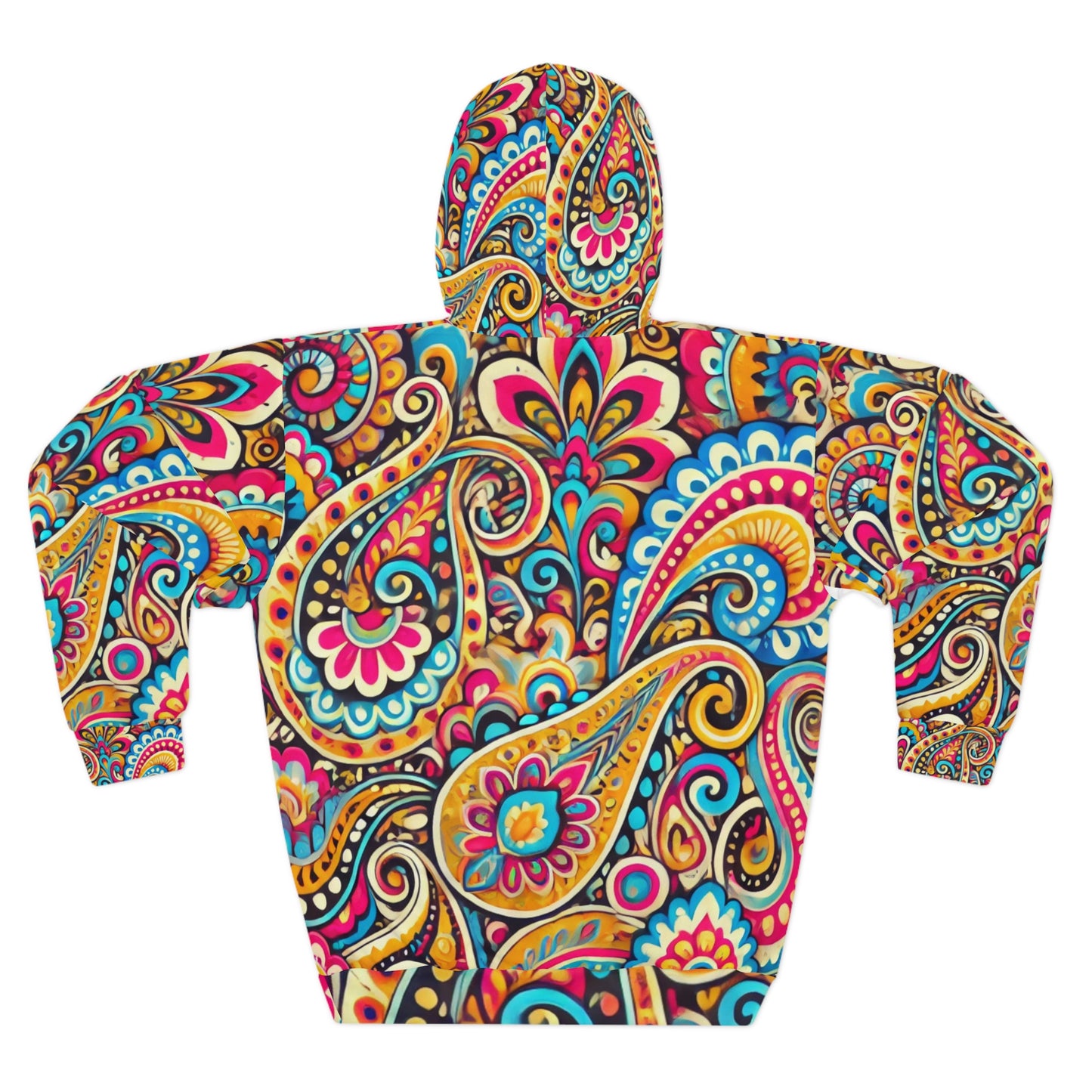 Vibrant Boho Pattern Unisex Pullover Hoodie - Cozy & Colorful Streetwear