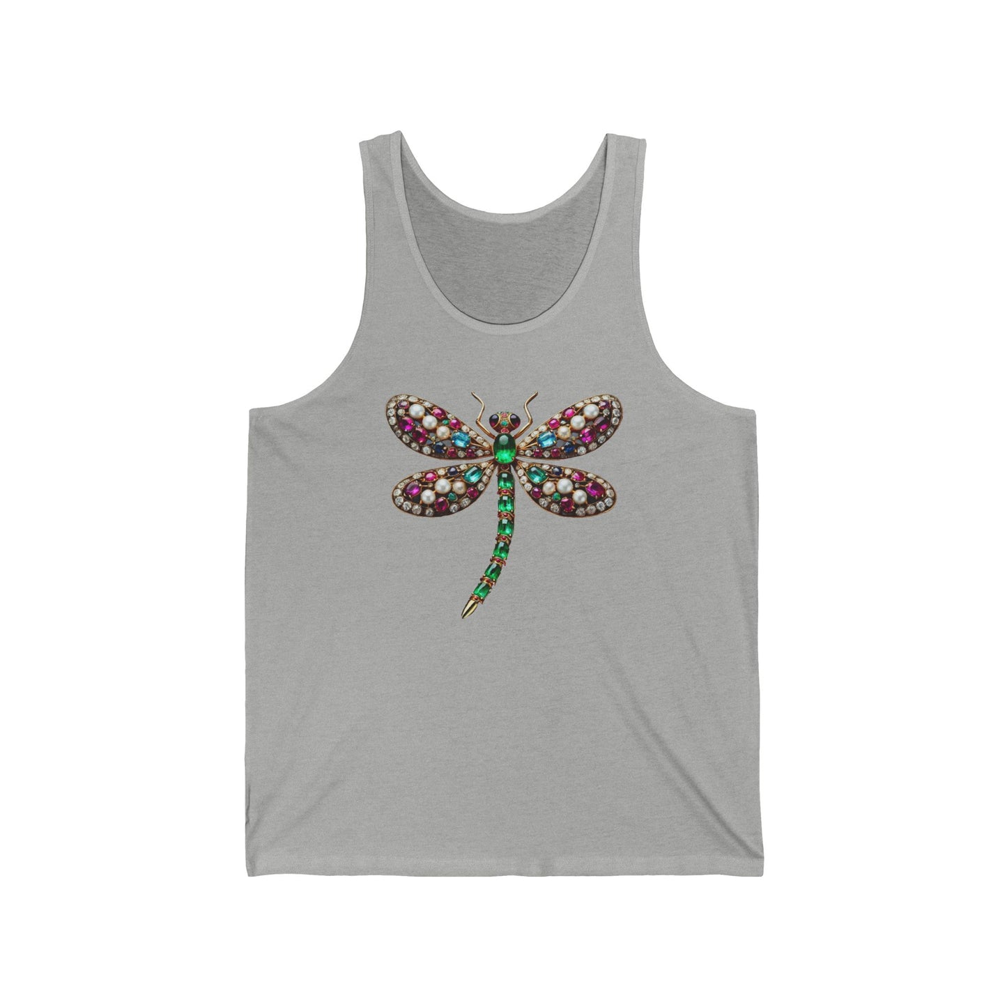 Dragonfly Jewel Unisex Jersey Tank - Colorful Gemstone Design