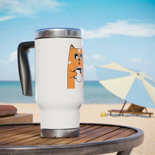 Stainless Steel Travel Mug with Handle, 14oz