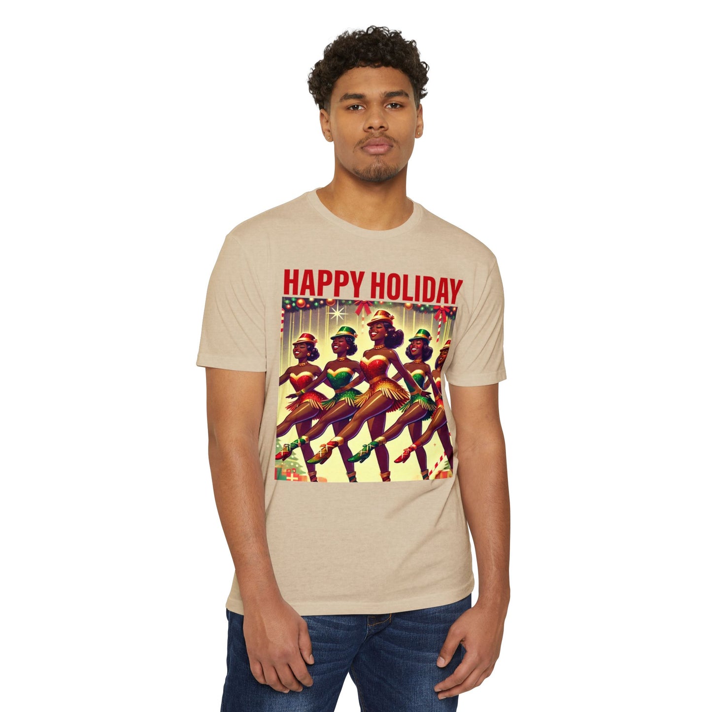 Vintage Holiday Dance Graphic T-Shirt - Happy Holidays Celebration Tee
