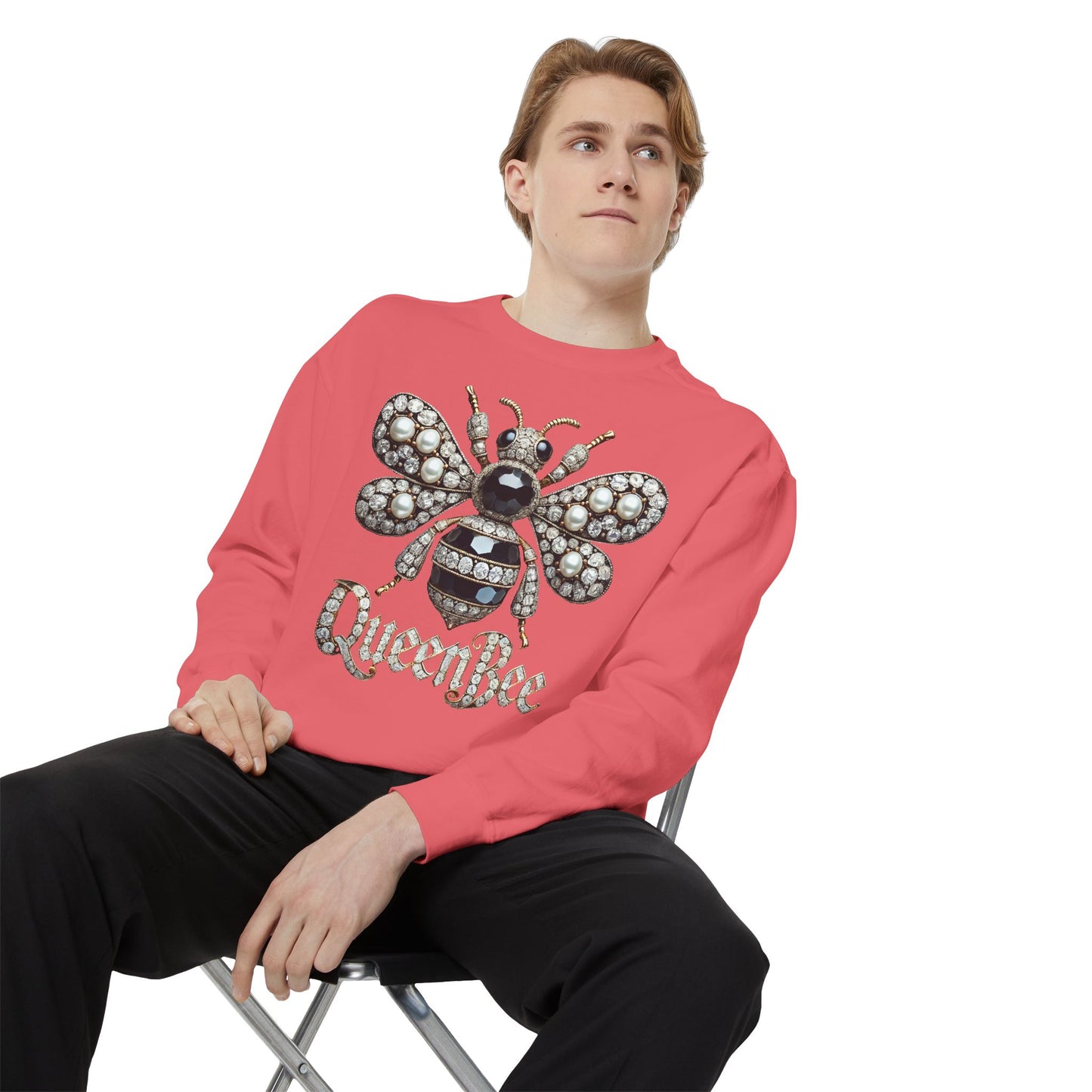 Artistic Garment-Dyed Unisex Sweatshirt - Abstract Ocean Design