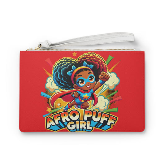 Afro Puff Girl Clutch Bag - Stylish Red Accessory for Confident Women