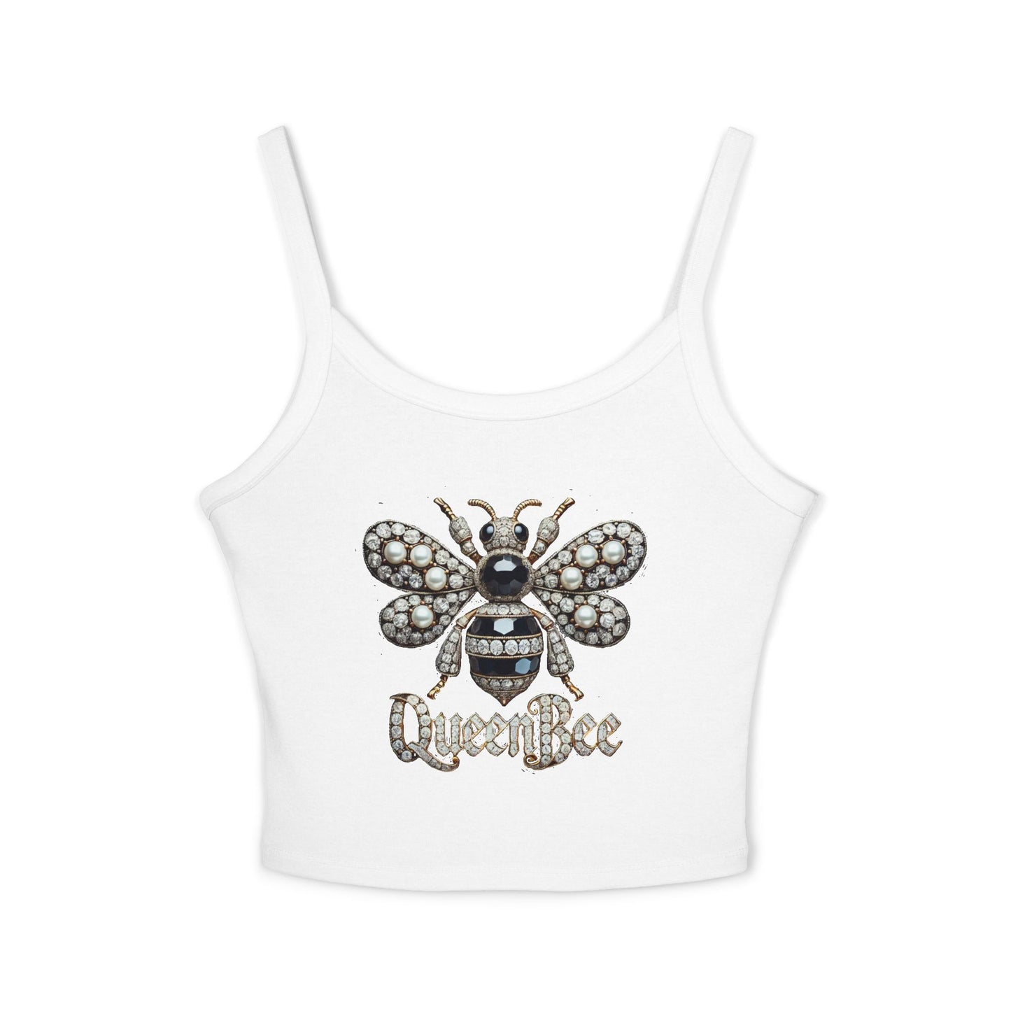 Queen Bee Sparkle Women's Spaghetti Strap Tank Top
