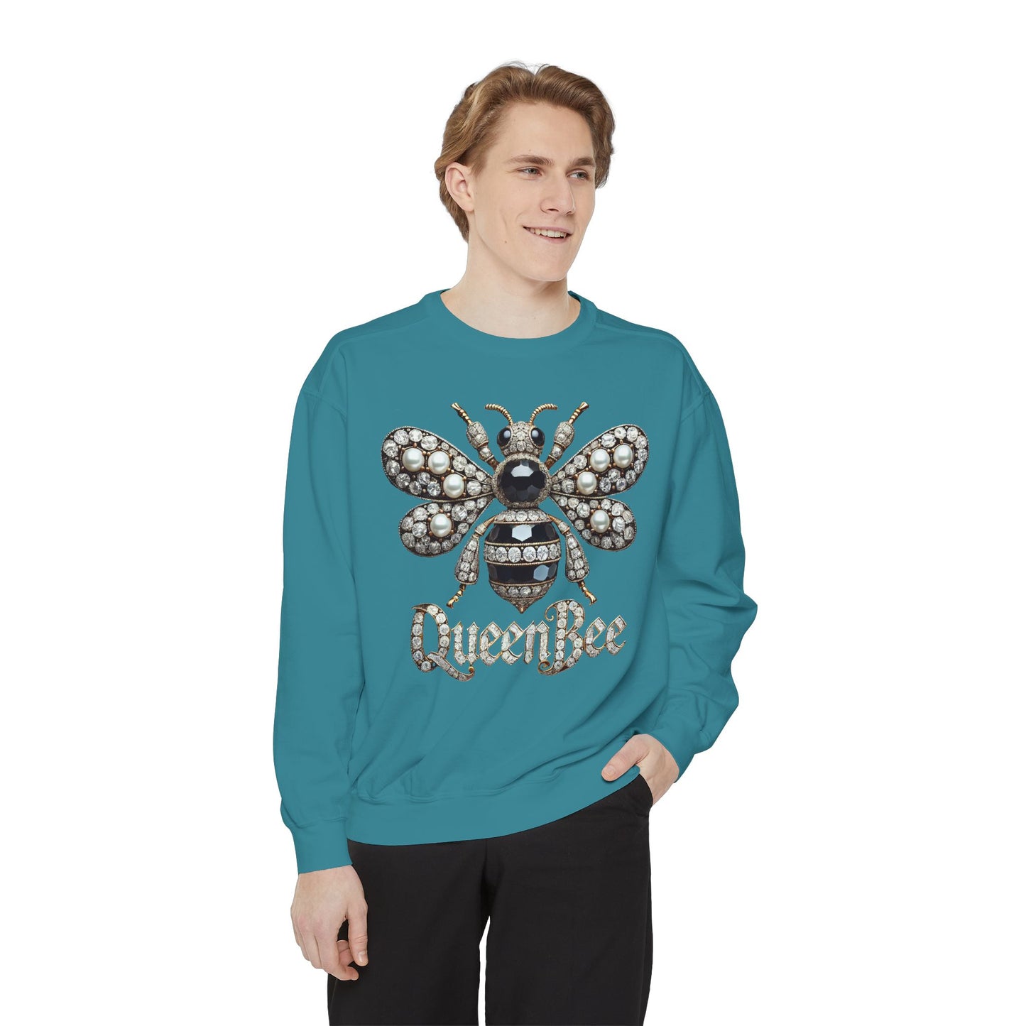 Artistic Garment-Dyed Unisex Sweatshirt - Abstract Ocean Design