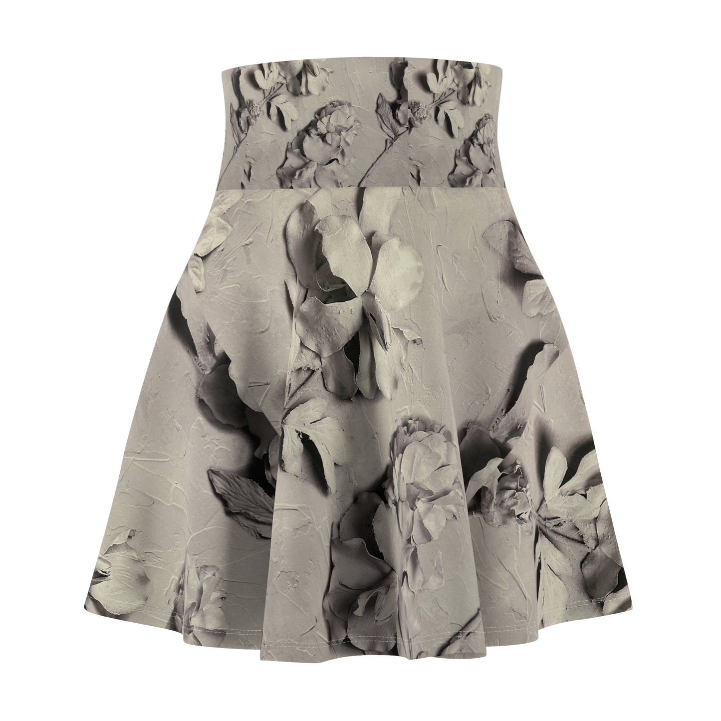 Floral Textured Women's Skater Skirt - Elegant & Versatile Summer Fashion