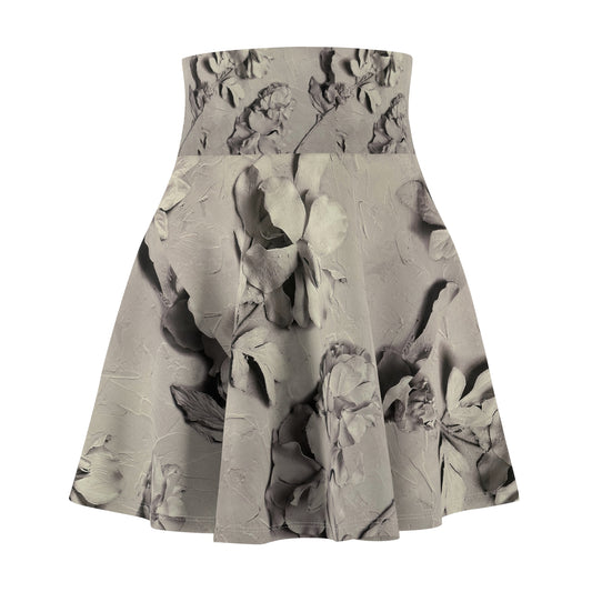 Floral Textured Women's Skater Skirt - Elegant & Versatile Summer Fashion