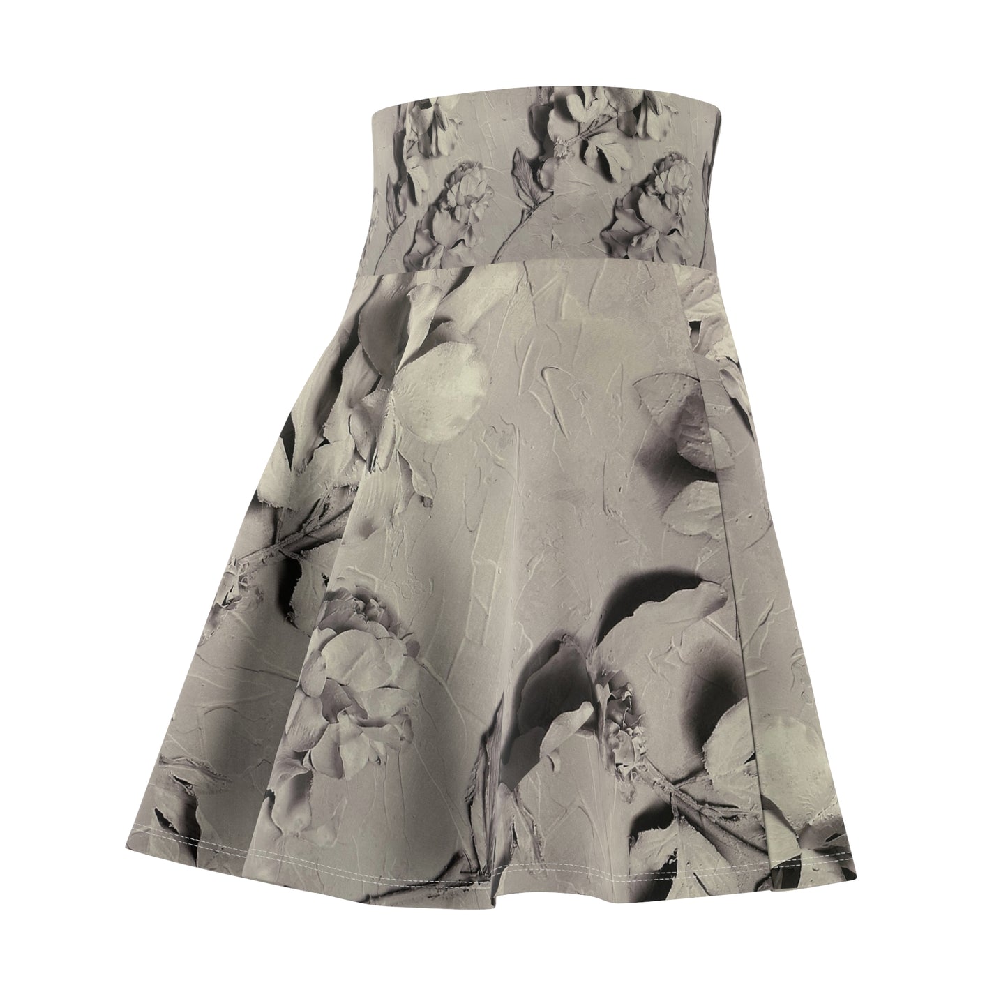 Floral Textured Women's Skater Skirt - Elegant & Versatile Summer Fashion