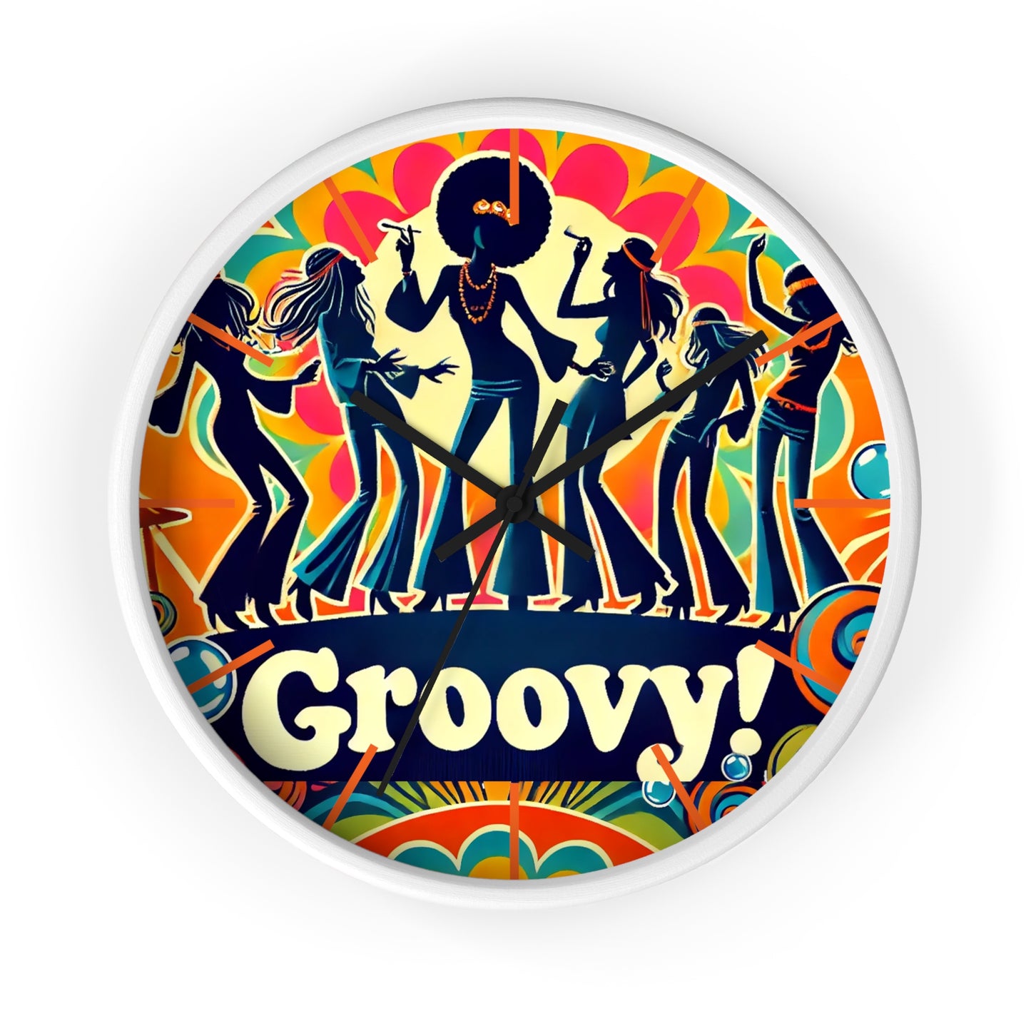 Groovy Retro Wall Clock - Vibrant 70s Dance Theme Decor